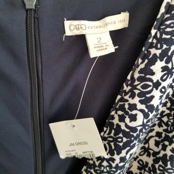 New with Tag CATO Faux Wrap Wide Leg Cropped Jumpsuit Playsuit Navy 2 XS S Print - Picture 3 of 8